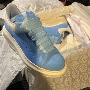 Powder blue and white Alexander McQueen shoes